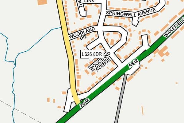 LS26 8DR map - OS OpenMap – Local (Ordnance Survey)