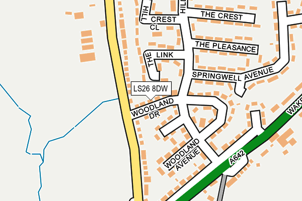 LS26 8DW map - OS OpenMap – Local (Ordnance Survey)