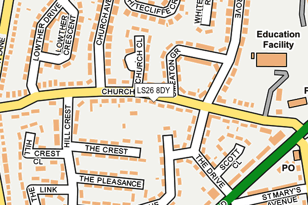 LS26 8DY map - OS OpenMap – Local (Ordnance Survey)