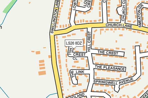 LS26 8DZ map - OS OpenMap – Local (Ordnance Survey)