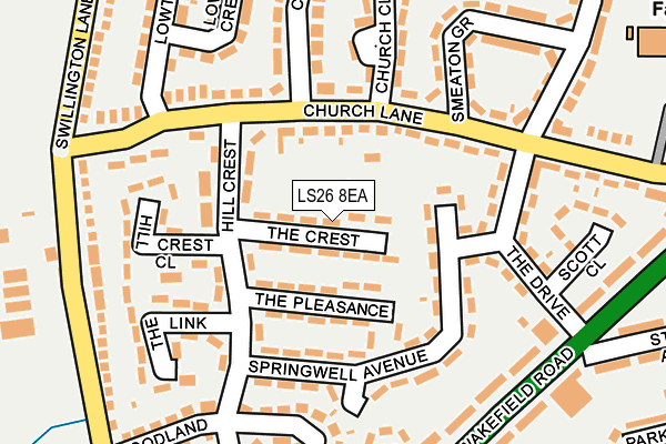 LS26 8EA map - OS OpenMap – Local (Ordnance Survey)