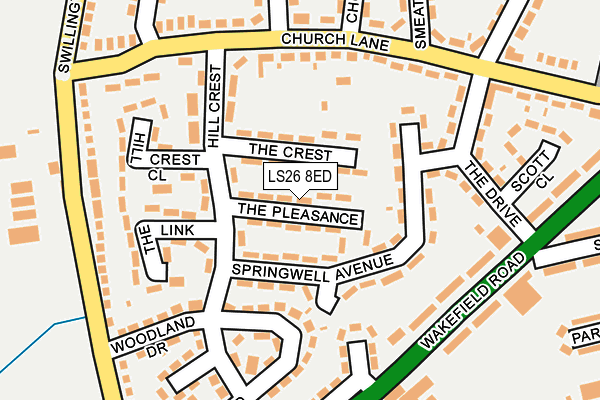LS26 8ED map - OS OpenMap – Local (Ordnance Survey)