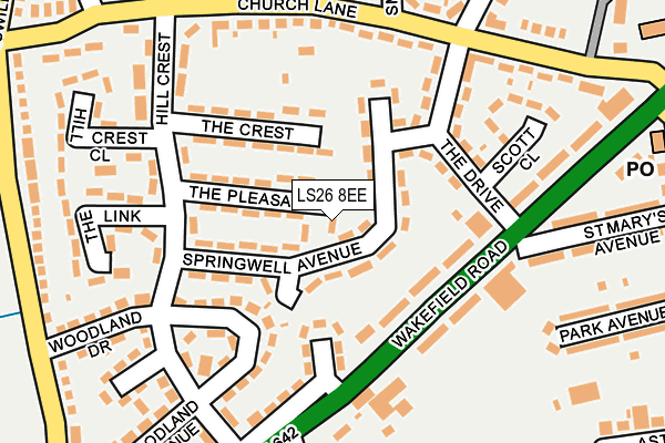 LS26 8EE map - OS OpenMap – Local (Ordnance Survey)