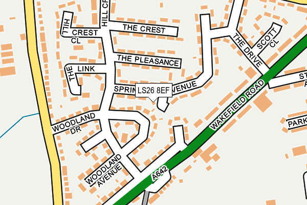 LS26 8EF map - OS OpenMap – Local (Ordnance Survey)