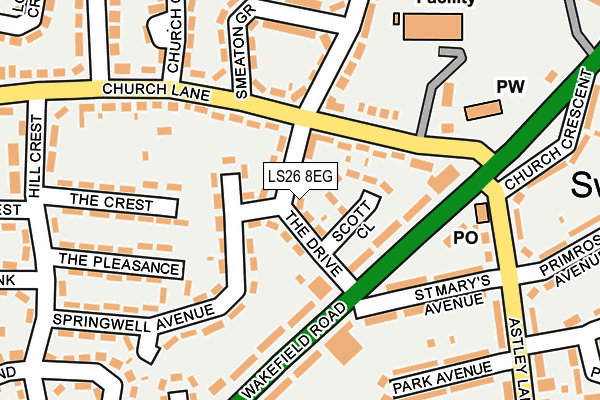 LS26 8EG map - OS OpenMap – Local (Ordnance Survey)