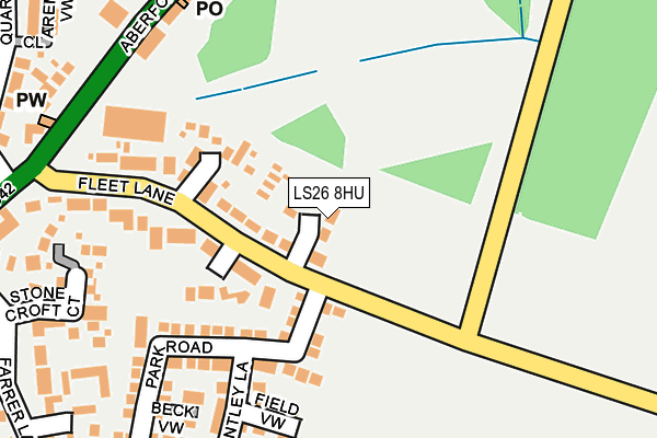 LS26 8HU map - OS OpenMap – Local (Ordnance Survey)