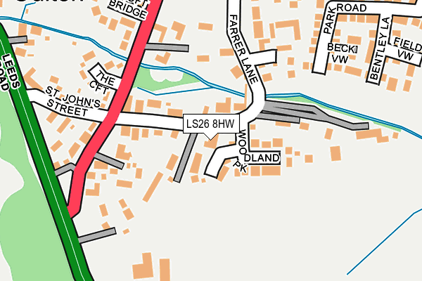 LS26 8HW map - OS OpenMap – Local (Ordnance Survey)