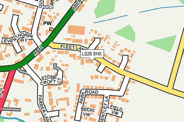 LS26 8HX map - OS OpenMap – Local (Ordnance Survey)