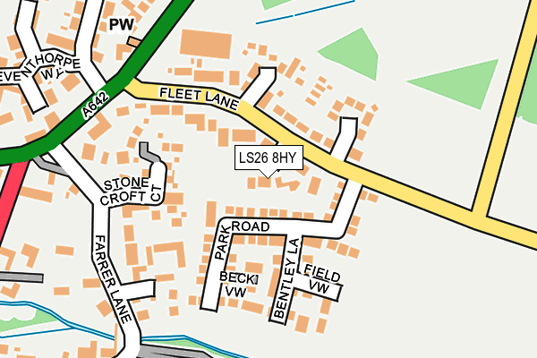 LS26 8HY map - OS OpenMap – Local (Ordnance Survey)