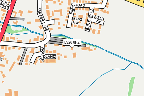 LS26 8HZ map - OS OpenMap – Local (Ordnance Survey)