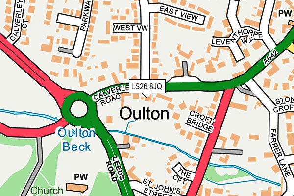 LS26 8JQ map - OS OpenMap – Local (Ordnance Survey)