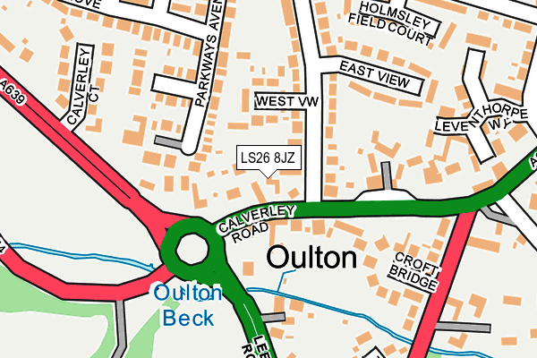 LS26 8JZ map - OS OpenMap – Local (Ordnance Survey)