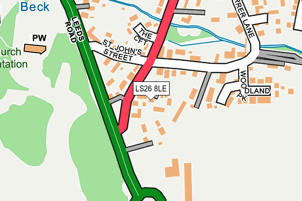 LS26 8LE map - OS OpenMap – Local (Ordnance Survey)