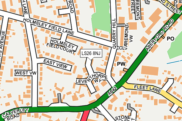 LS26 8NJ map - OS OpenMap – Local (Ordnance Survey)