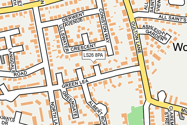 LS26 8PA map - OS OpenMap – Local (Ordnance Survey)