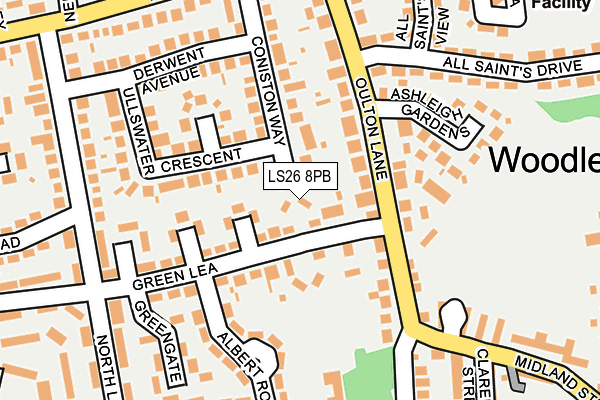 LS26 8PB map - OS OpenMap – Local (Ordnance Survey)
