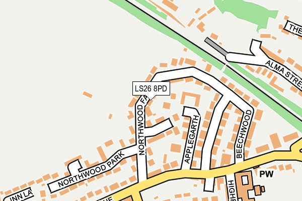 LS26 8PD map - OS OpenMap – Local (Ordnance Survey)