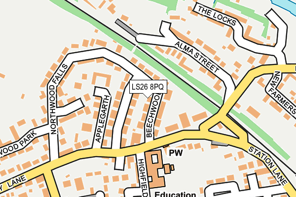 LS26 8PQ map - OS OpenMap – Local (Ordnance Survey)