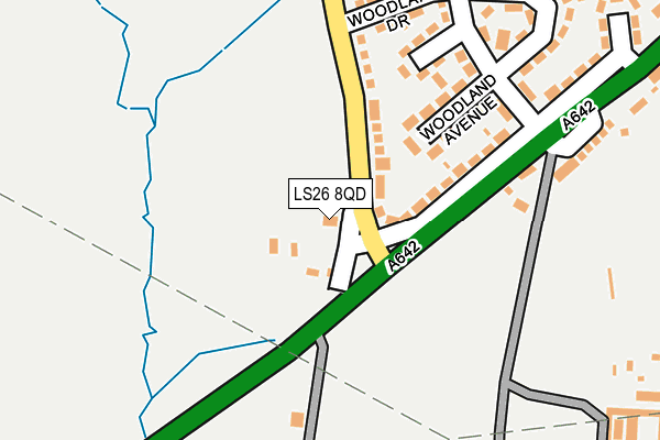 LS26 8QD map - OS OpenMap – Local (Ordnance Survey)