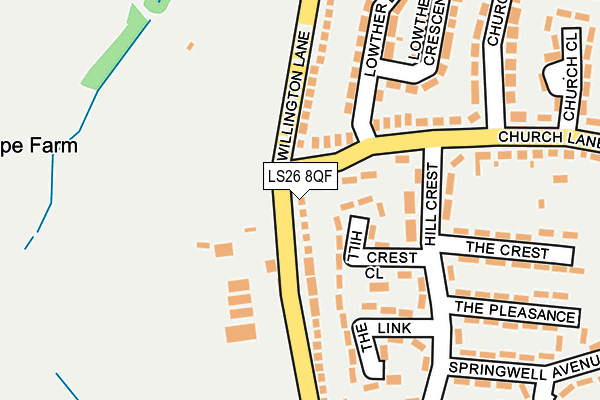 LS26 8QF map - OS OpenMap – Local (Ordnance Survey)