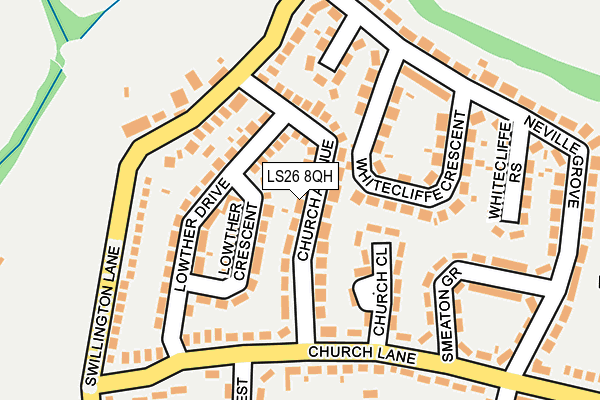 LS26 8QH map - OS OpenMap – Local (Ordnance Survey)