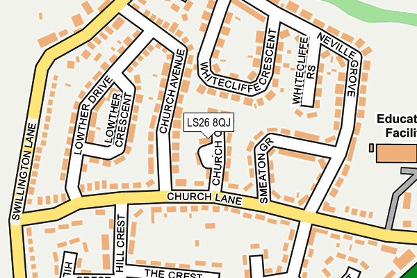 LS26 8QJ map - OS OpenMap – Local (Ordnance Survey)