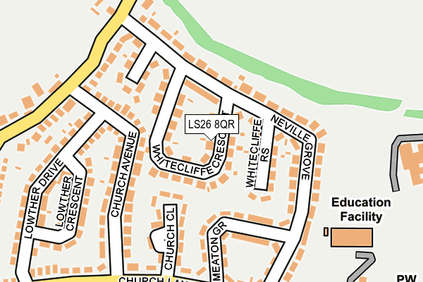 LS26 8QR map - OS OpenMap – Local (Ordnance Survey)