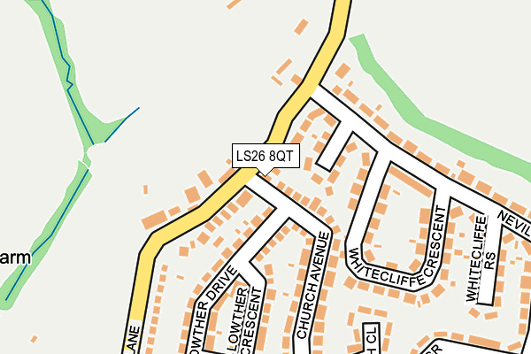 LS26 8QT map - OS OpenMap – Local (Ordnance Survey)