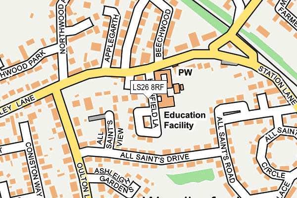 LS26 8RF map - OS OpenMap – Local (Ordnance Survey)