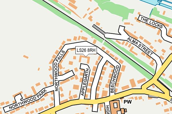 LS26 8RH map - OS OpenMap – Local (Ordnance Survey)