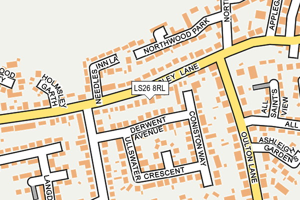LS26 8RL map - OS OpenMap – Local (Ordnance Survey)