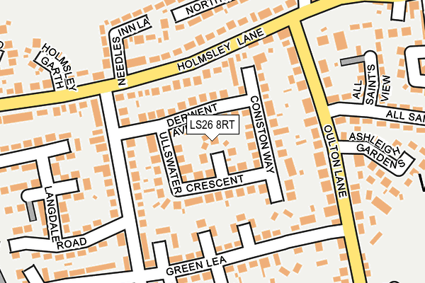 LS26 8RT map - OS OpenMap – Local (Ordnance Survey)