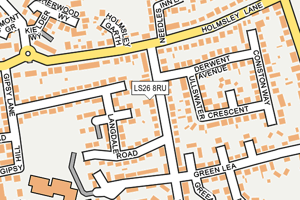 LS26 8RU map - OS OpenMap – Local (Ordnance Survey)