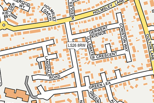 LS26 8RW map - OS OpenMap – Local (Ordnance Survey)