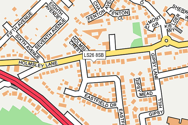 LS26 8SB map - OS OpenMap – Local (Ordnance Survey)