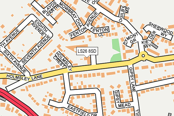 LS26 8SD map - OS OpenMap – Local (Ordnance Survey)
