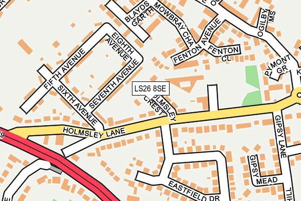 LS26 8SE map - OS OpenMap – Local (Ordnance Survey)
