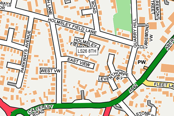LS26 8TH map - OS OpenMap – Local (Ordnance Survey)