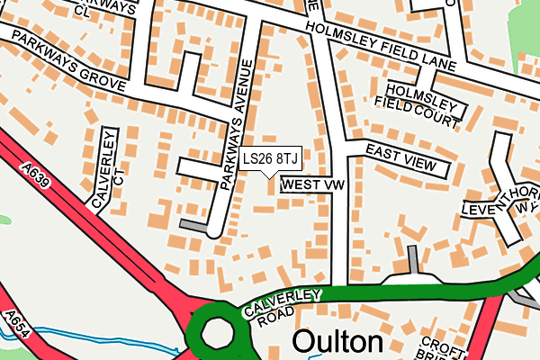 LS26 8TJ map - OS OpenMap – Local (Ordnance Survey)