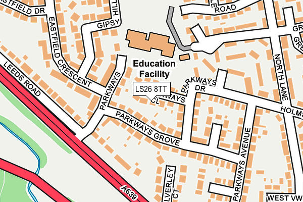 LS26 8TT map - OS OpenMap – Local (Ordnance Survey)