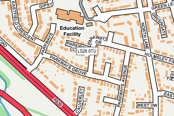 LS26 8TU map - OS OpenMap – Local (Ordnance Survey)