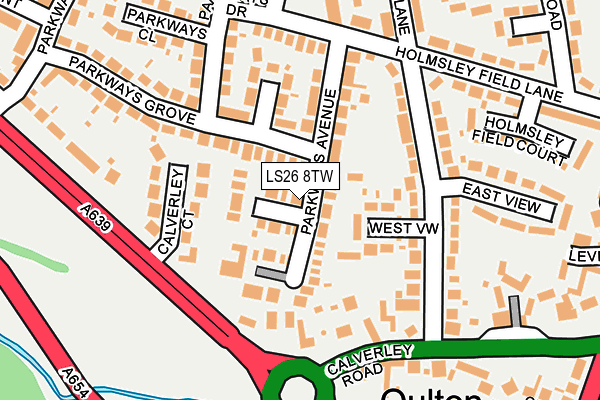 LS26 8TW map - OS OpenMap – Local (Ordnance Survey)