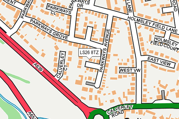 LS26 8TZ map - OS OpenMap – Local (Ordnance Survey)