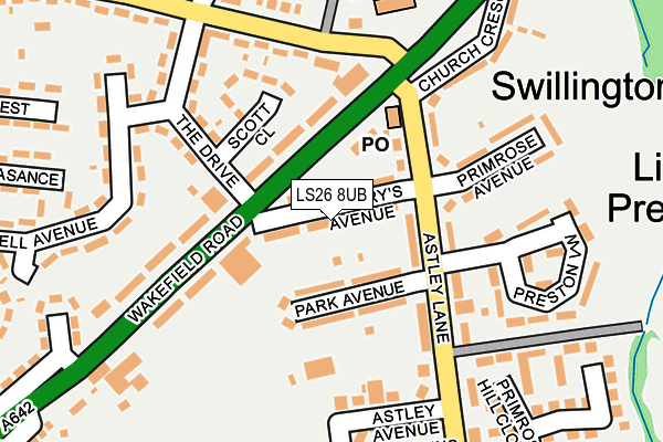 LS26 8UB map - OS OpenMap – Local (Ordnance Survey)