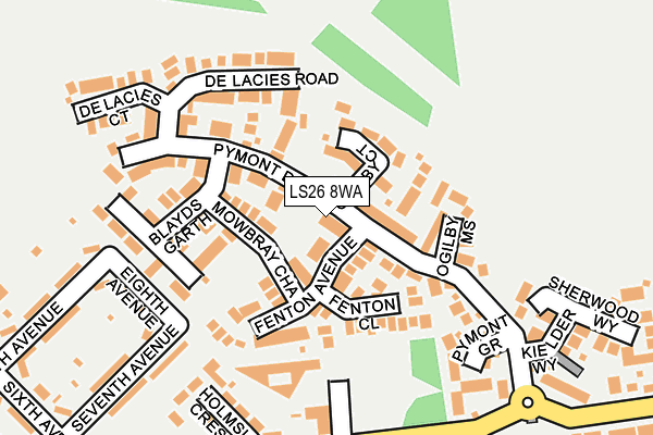LS26 8WA map - OS OpenMap – Local (Ordnance Survey)