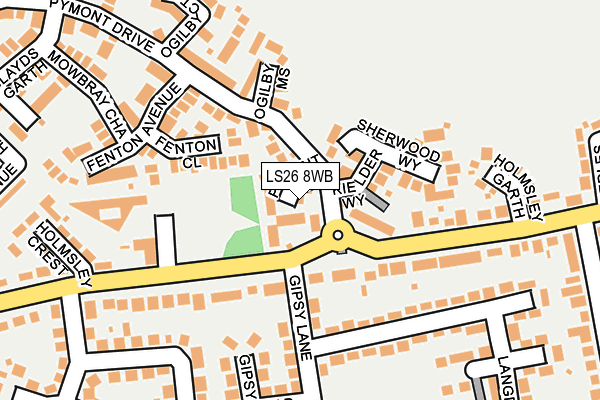 LS26 8WB map - OS OpenMap – Local (Ordnance Survey)