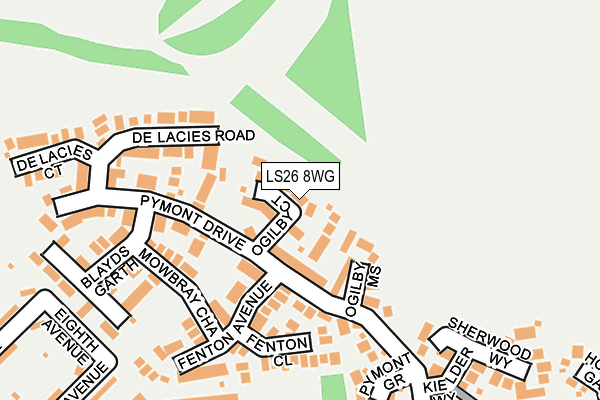 LS26 8WG map - OS OpenMap – Local (Ordnance Survey)