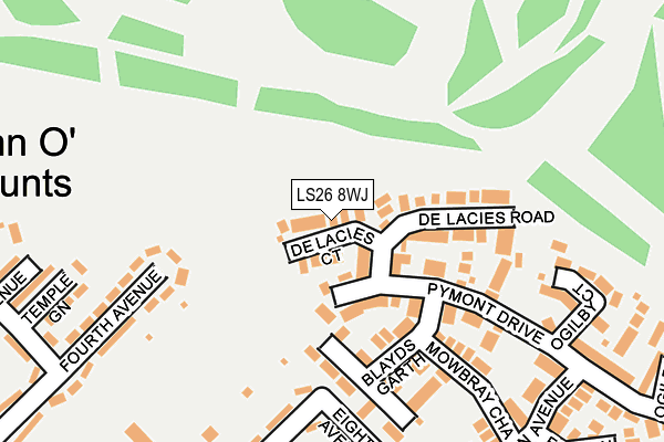 LS26 8WJ map - OS OpenMap – Local (Ordnance Survey)