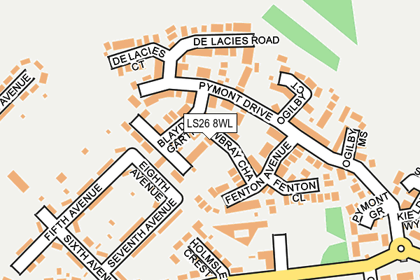 LS26 8WL map - OS OpenMap – Local (Ordnance Survey)