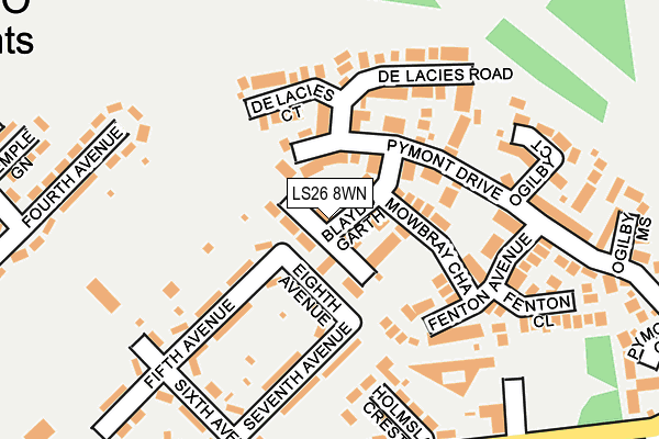 LS26 8WN map - OS OpenMap – Local (Ordnance Survey)